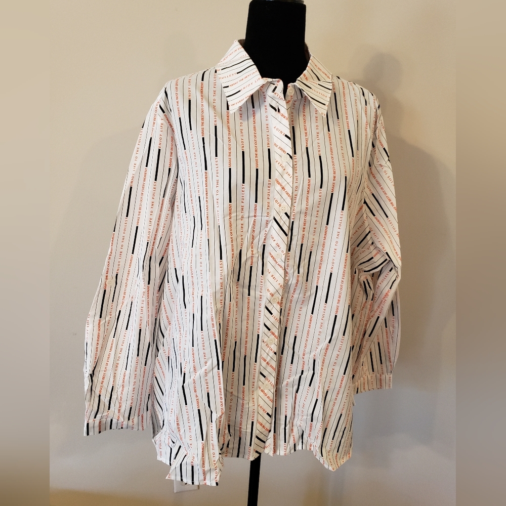 Striped Womens Shirt - White and Black